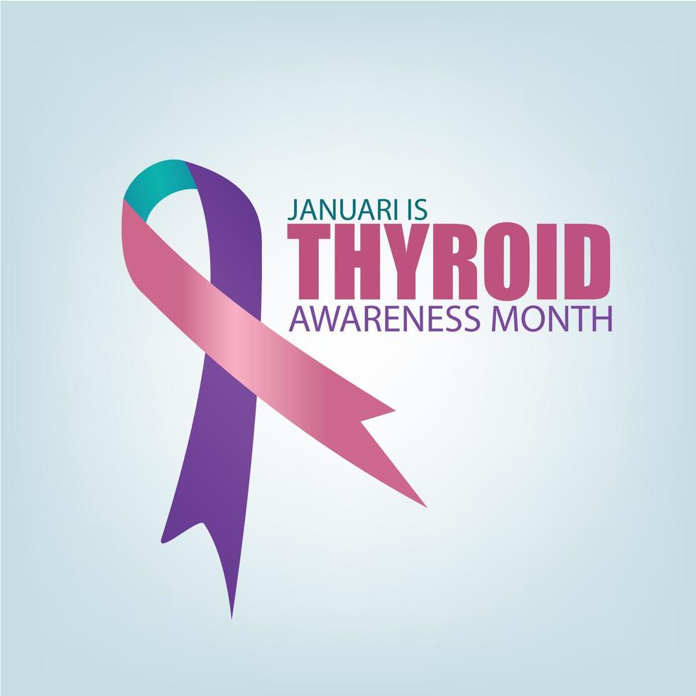 illustration vectorielle du mois de sensibilisation à la thyroïde. conception simple et élégante vecteur