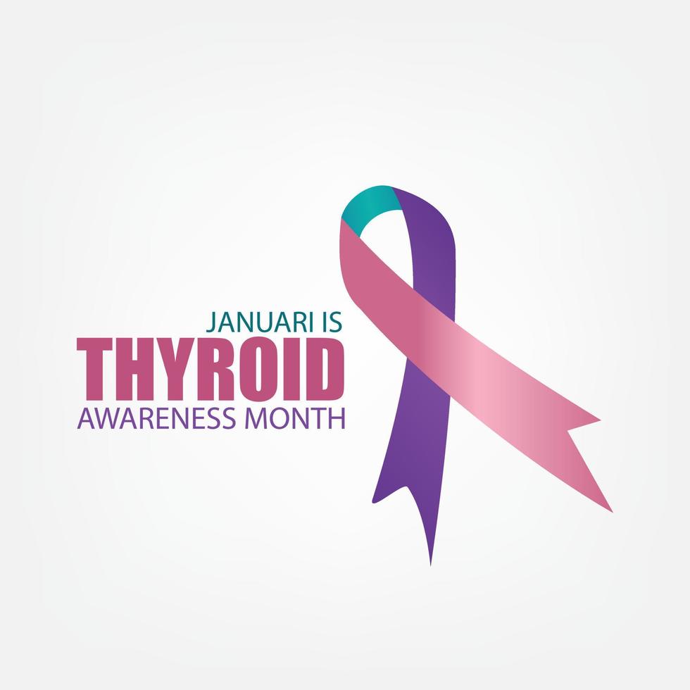 illustration vectorielle du mois de sensibilisation à la thyroïde. conception simple et élégante vecteur