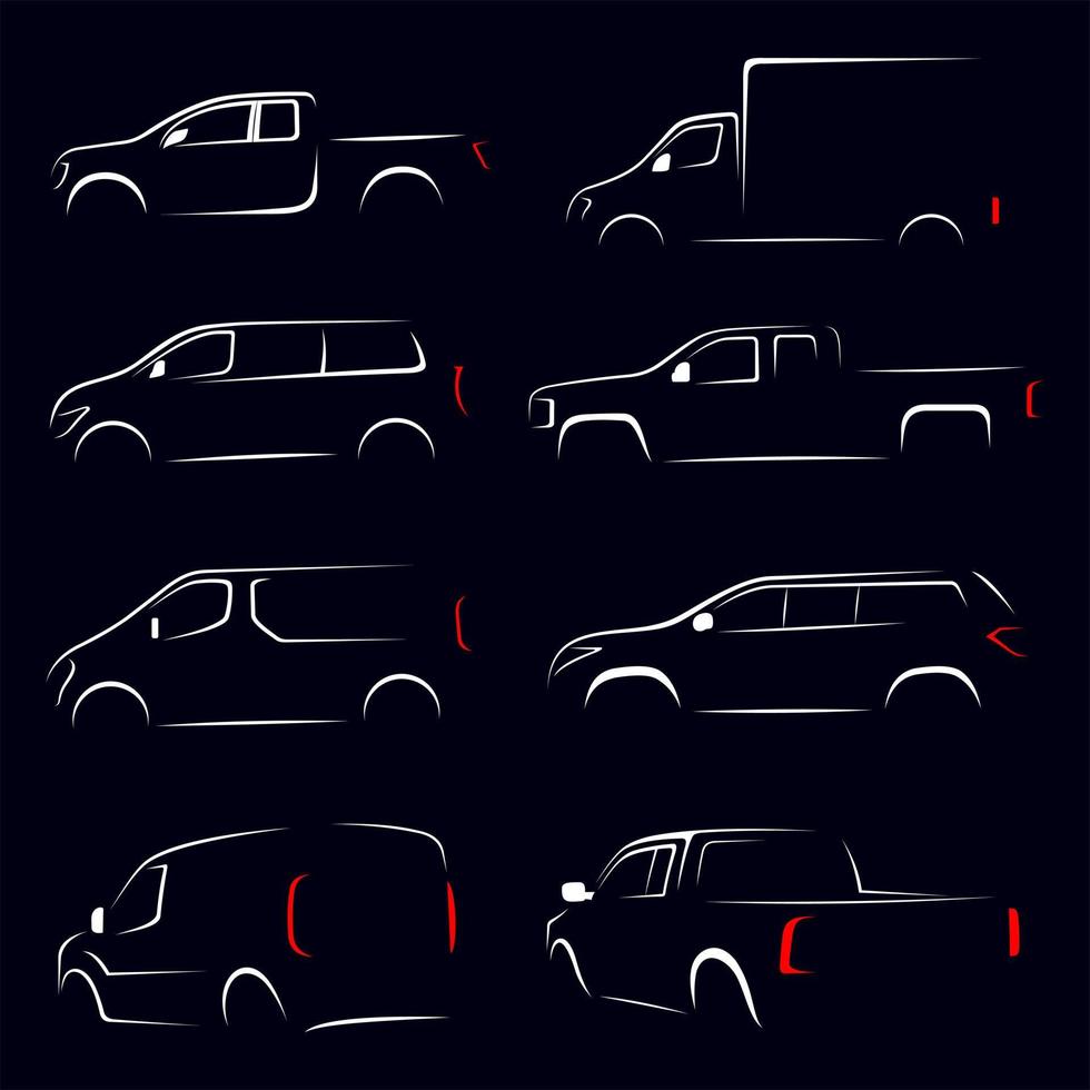 illustration de logo de collection d'icônes de voiture de fret vecteur