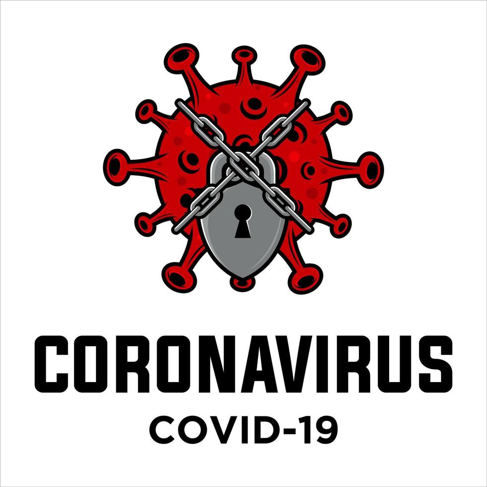 illustration de verrouillage du virus corona vecteur