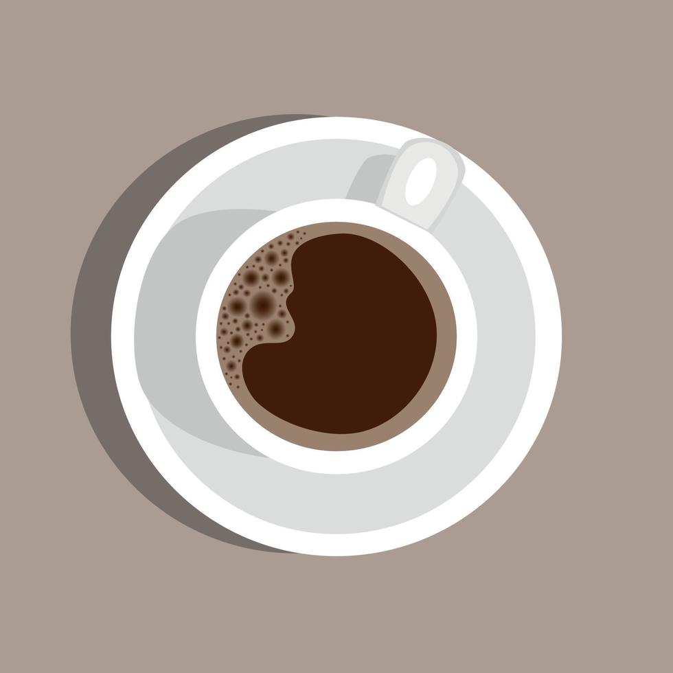 tasse de café. vue de dessus. illustration vectorielle. vecteur