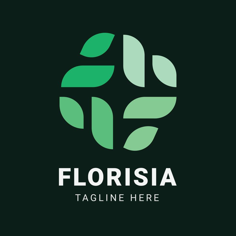 logo lettre f floristique vecteur