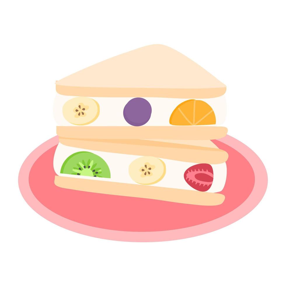 sando aux fruits ou sandwich aux fruits japonais vecteur