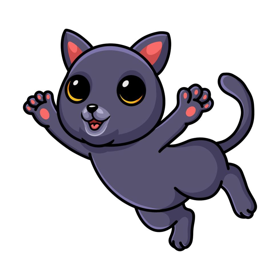 dessin animé mignon chat chartreux posant vecteur