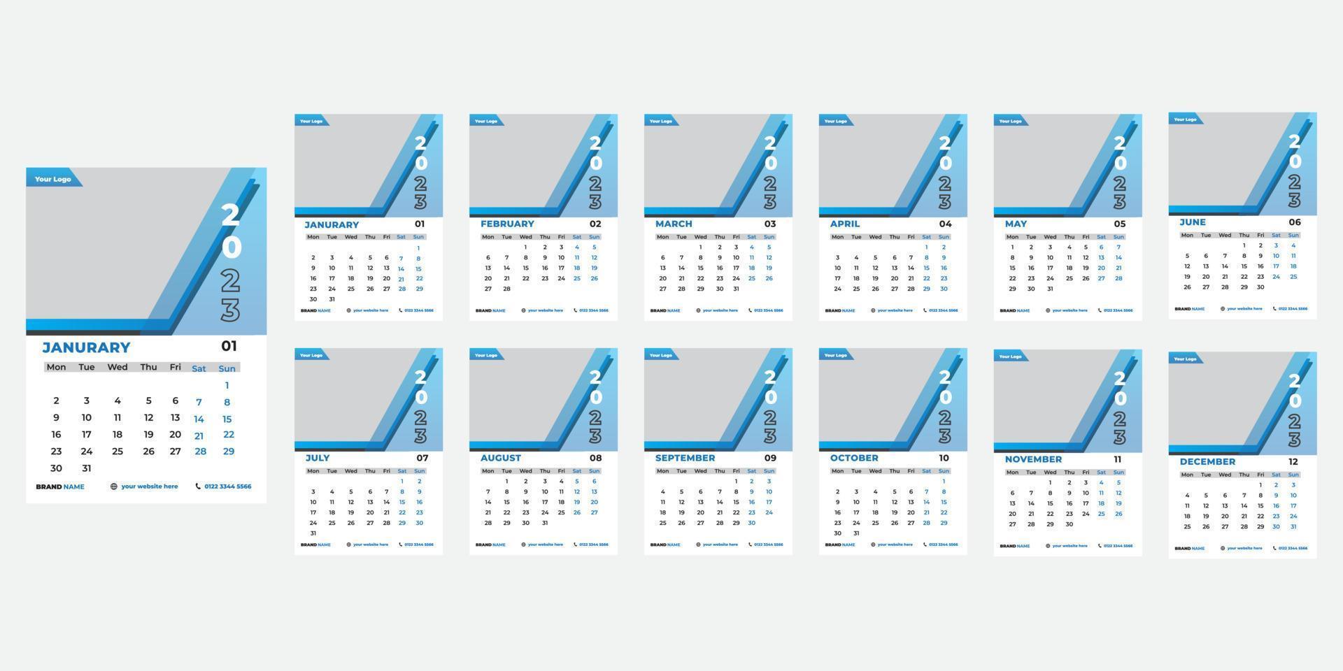 modèle de conception du calendrier du nouvel an 2023 vecteur