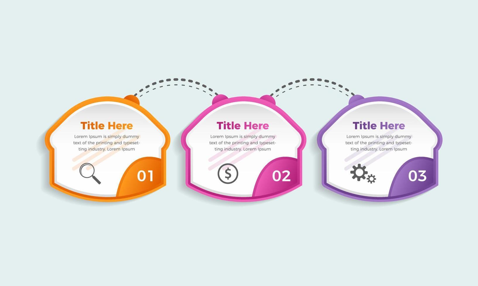 modèle d'infographie d'entreprise d'étapes professionnelles, éléments infographiques colorés en trois étapes pour votre entreprise vecteur