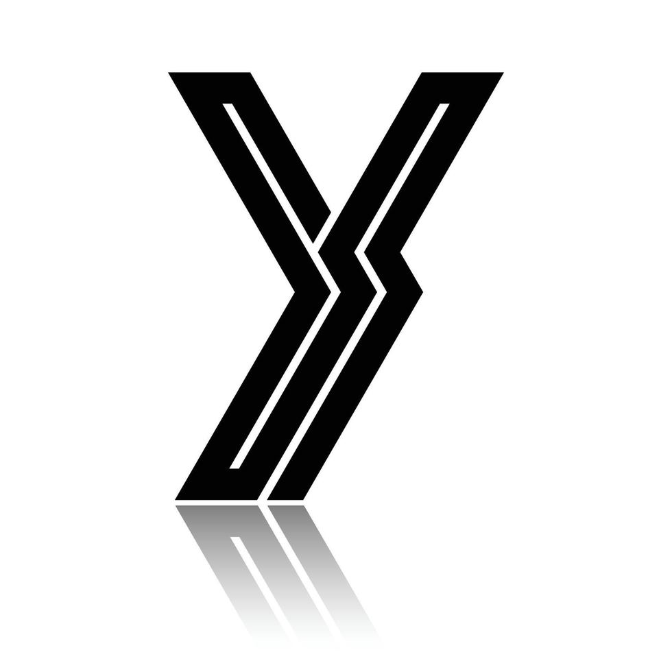 Entreprise moderne, abstrait lettre noire initiale 'y' icône logo modèle de conception vectorielle élément de logo, logo de formes de grille simple dans la lettre 'y', image vectorielle, graphique vecteur
