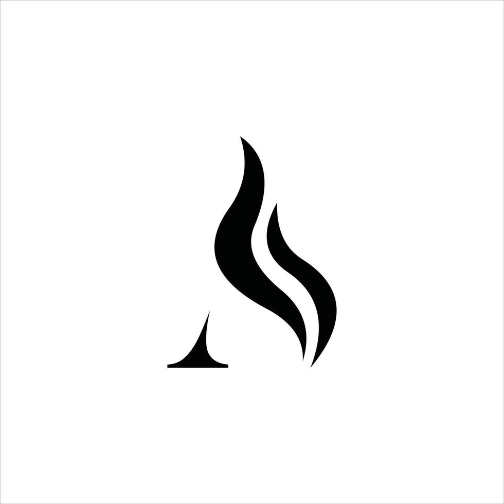 logo initial une lettre avec vecteur de forme de feu