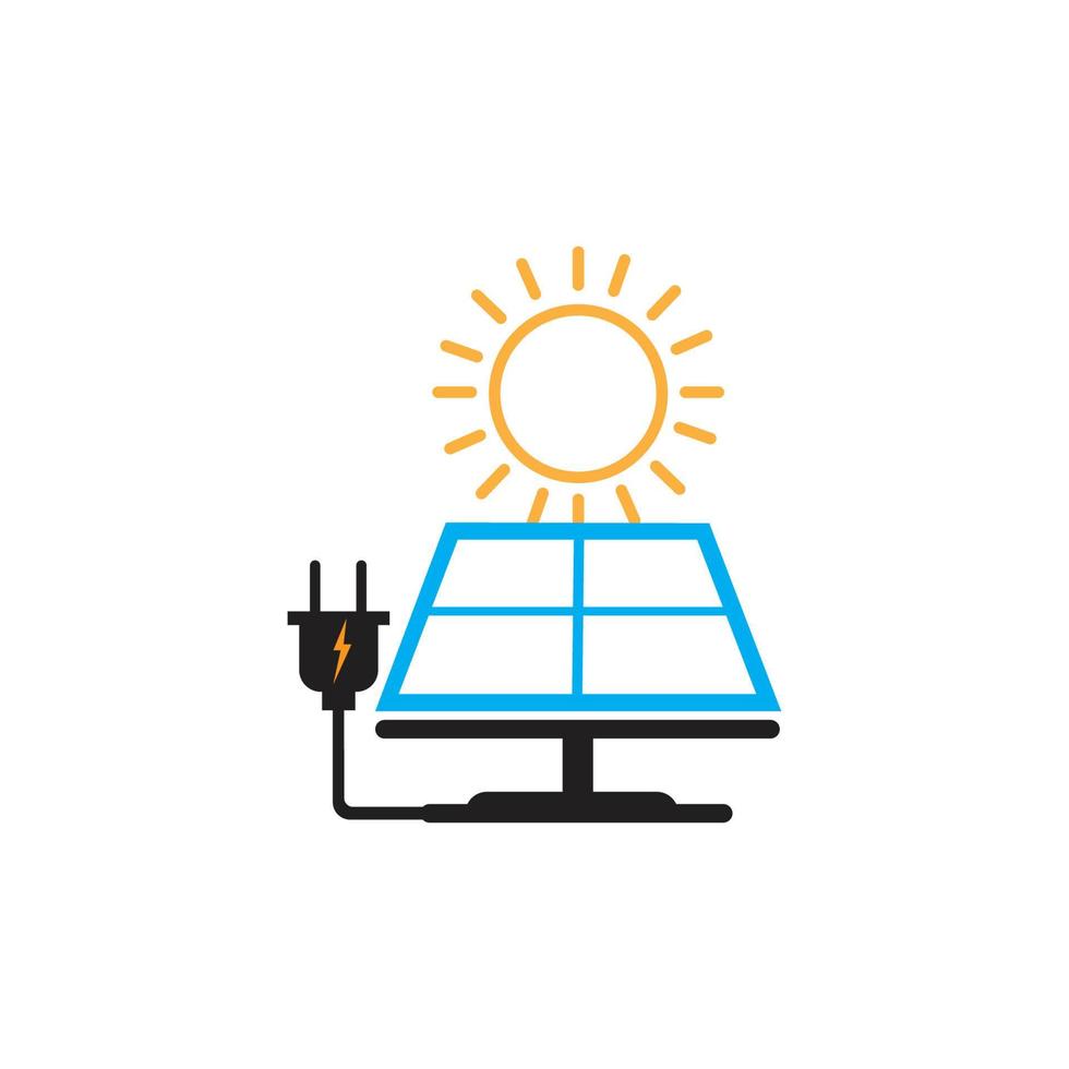 logo énergie solaire icône vecteur