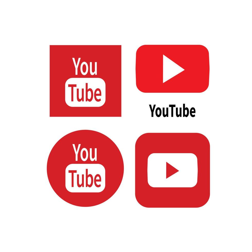 4 styles de logo youtube vecteur