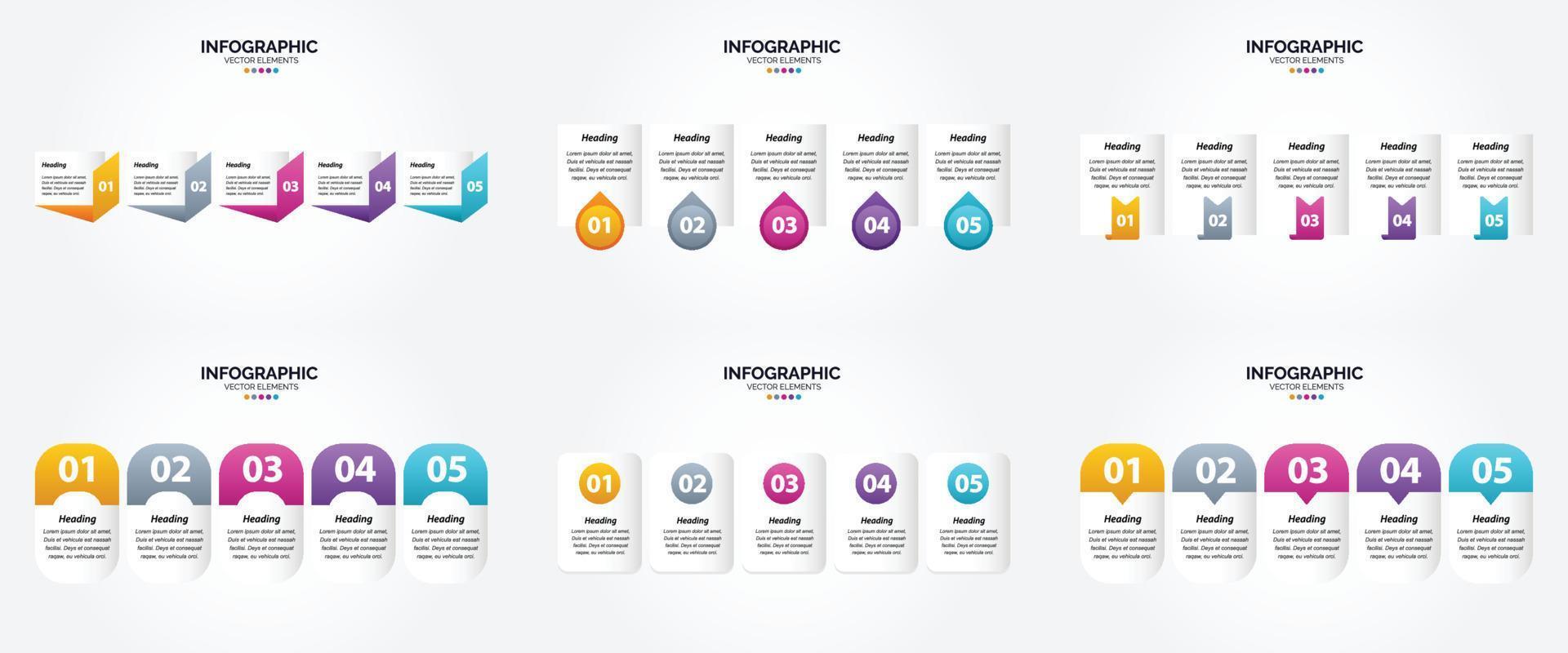 ensemble de conception plate d'infographie d'illustration vectorielle pour la brochure publicitaire et le magazine vecteur