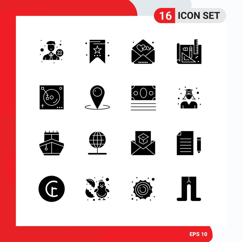 pack d'icônes vectorielles stock de 16 signes et symboles de ligne pour la musique crayon jour dessin au trait éléments de conception vectoriels modifiables vecteur