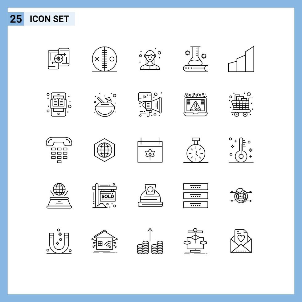 ensemble de 25 lignes vectorielles sur la grille pour les connaissances scientifiques science livre ponction science et éducation lady éléments de conception vectoriels modifiables vecteur