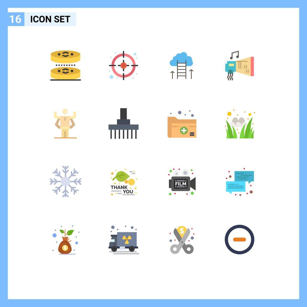 16 icônes créatives signes et symboles modernes de capacité matériel carrière dispositif audio modifiable pack d'éléments de conception de vecteur créatif