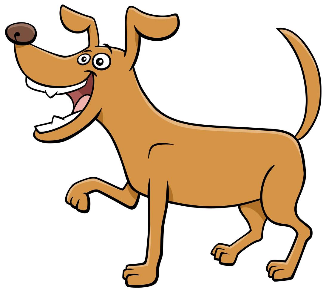 dessin animé chien ludique personnage animal drôle vecteur