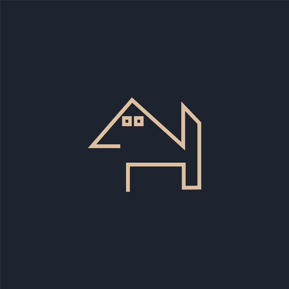 vecteur de logo de monoline simple immeuble de maison et de bureau. parfait pour les affaires d'agent, d'appartement, de construction, résidentielles et d'architecture