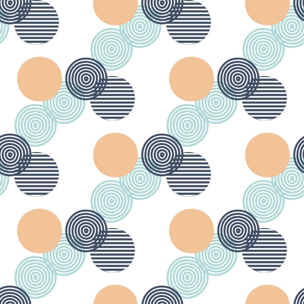 motif abstrait de formes géométriques cercles rose bleu bleu couleurs d'hiver pour décorer des affiches d'emballage d'hiver vecteur