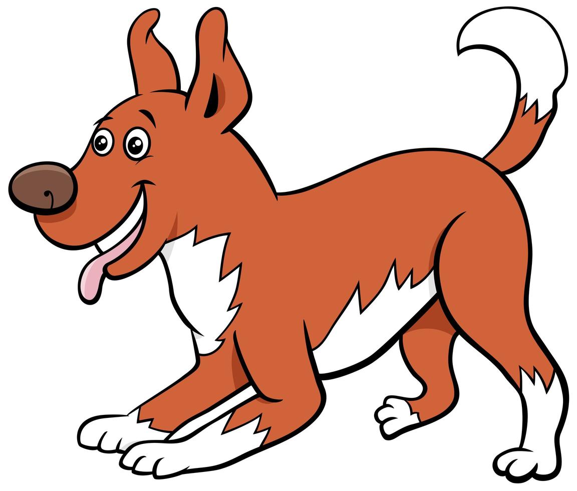 personnage de dessin animé chien ludique animal de compagnie vecteur