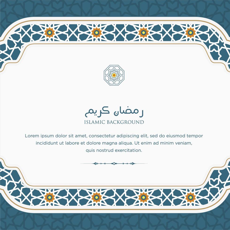 ramadan kareem arabe islamique élégant fond d'ornement de luxe blanc et doré avec motif arabe et cadre d'arc d'ornement décoratif vecteur