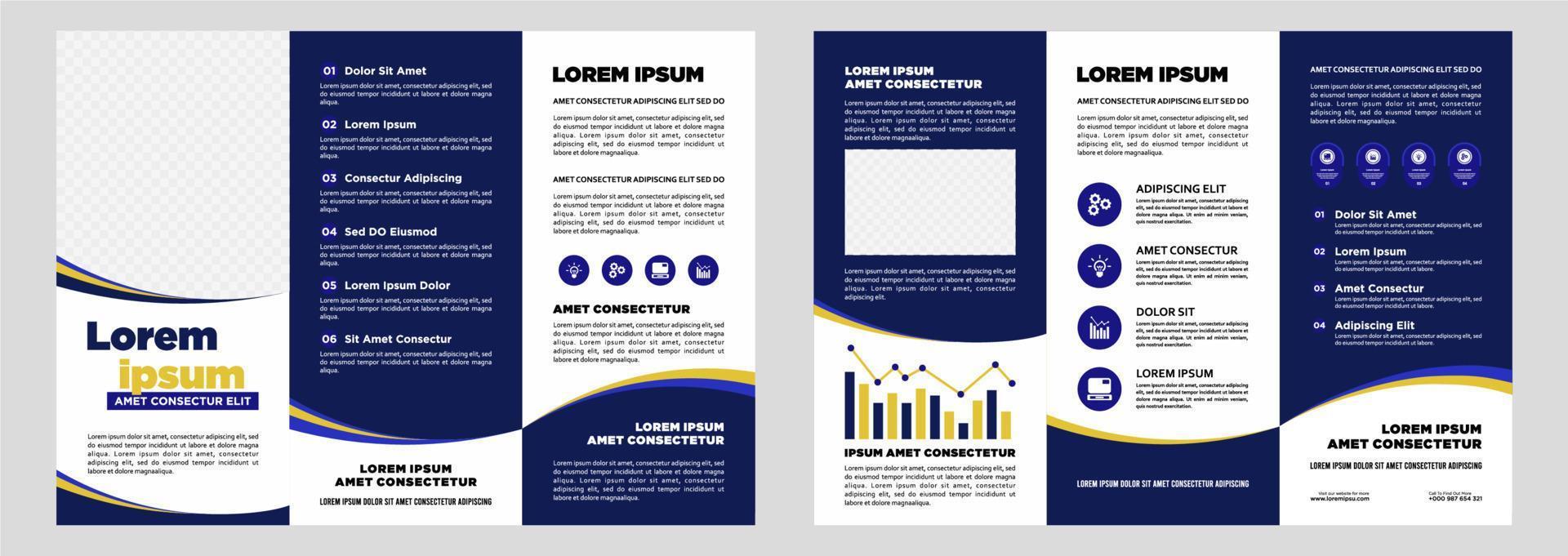 modèle de brochure à trois volets de marketing numérique d'entreprise minimaliste vecteur