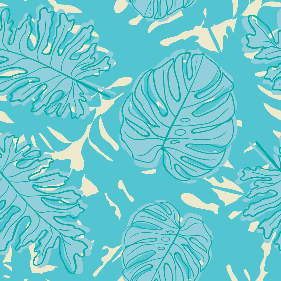 belle monstère tropicale laisse un motif sans couture. fond de nature de feuilles tropicales. illustration brésilienne à la mode. conception de printemps et d'été pour le textile, les imprimés, le papier d'emballage. vecteur