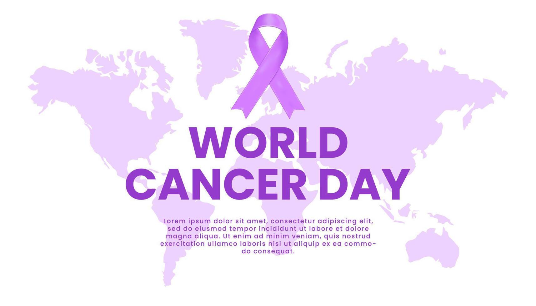 illustration de la bannière de la journée mondiale du cancer vecteur