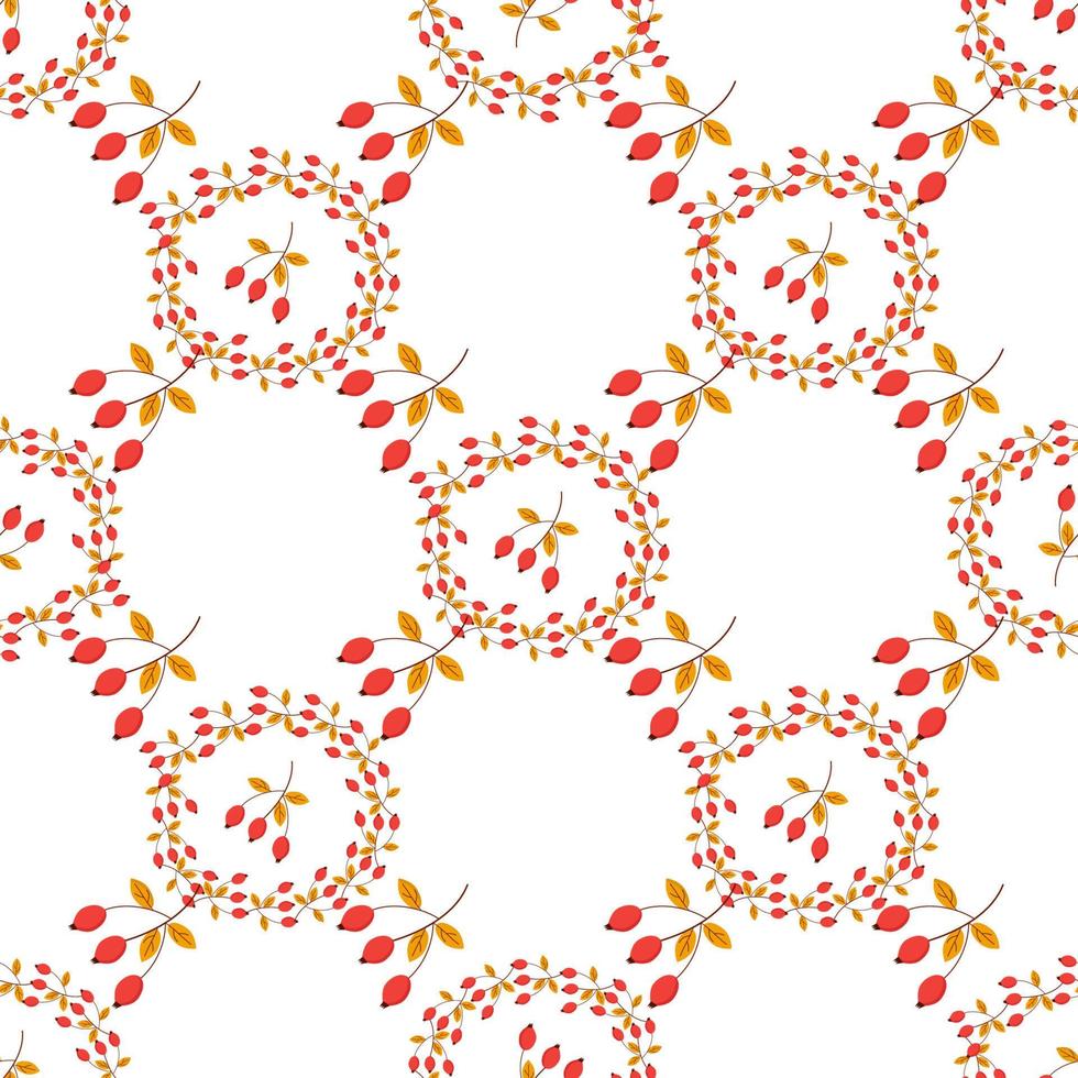 motif de couronne de rose musquée sur fond blanc. image vectorielle à utiliser dans les textiles ou comme impression vecteur