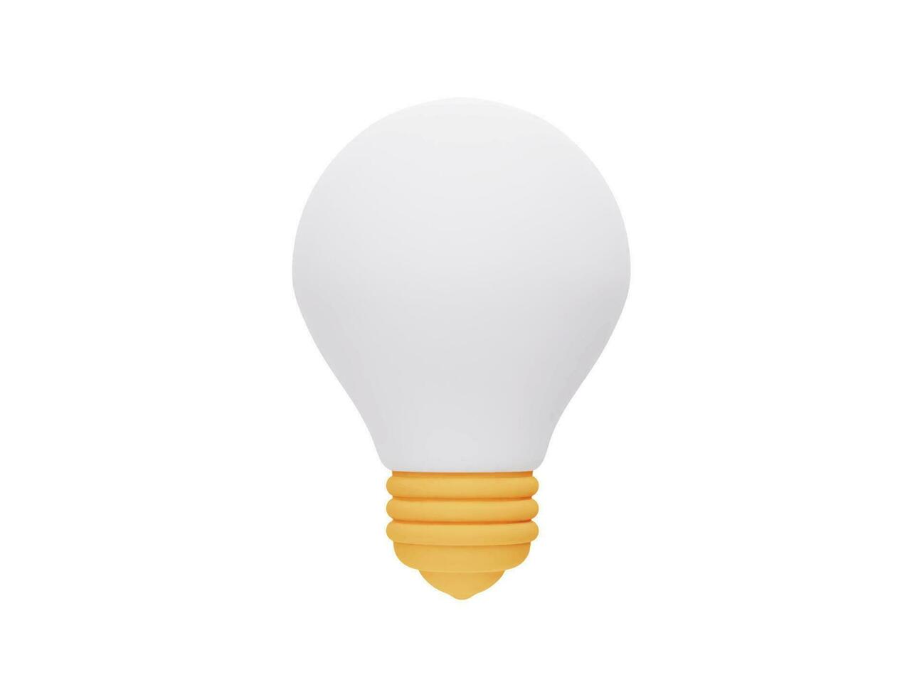 icône d'ampoule jaune minimale de rendu 3d vecteur