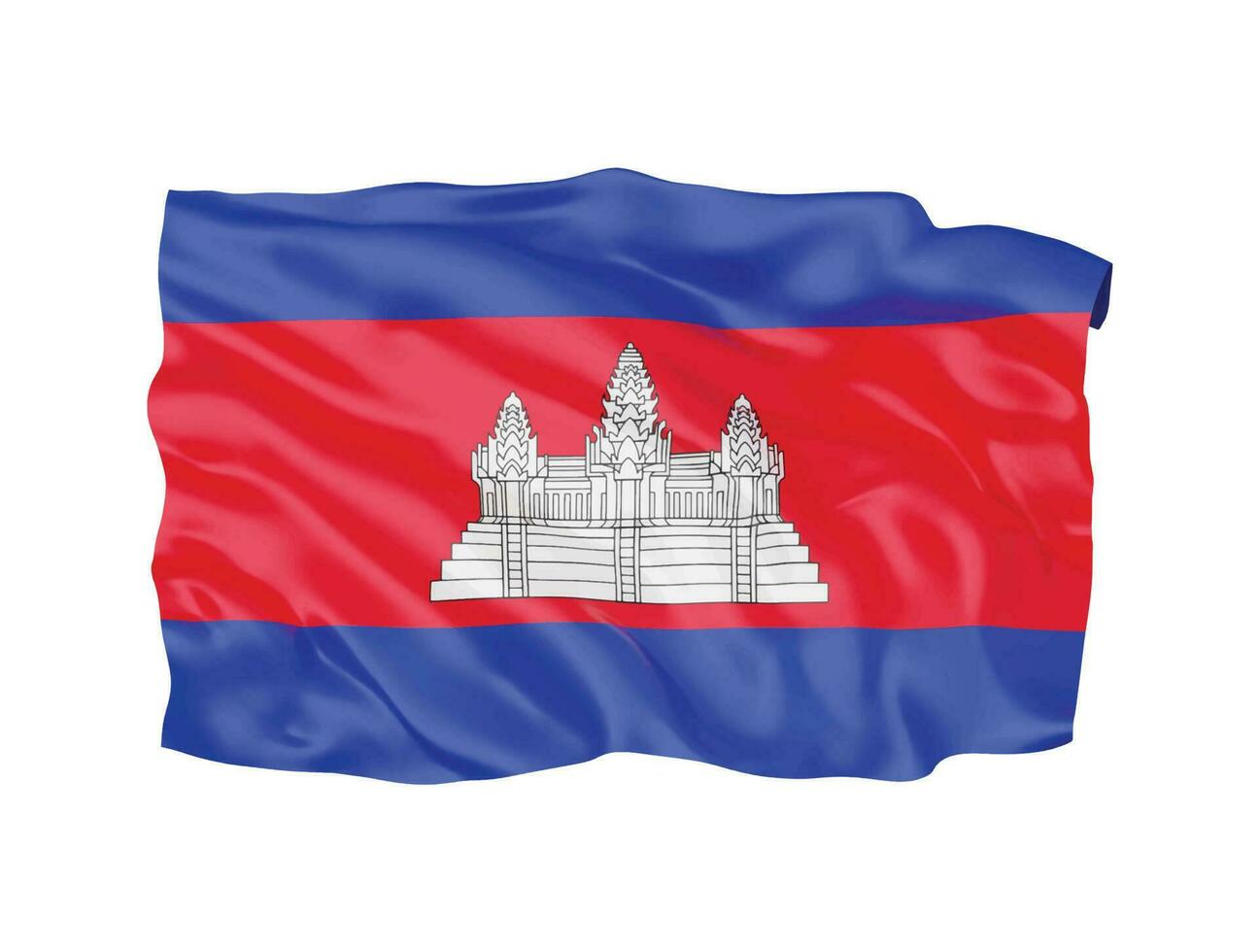 3d cambodge drapeau national signe symbole vecteur