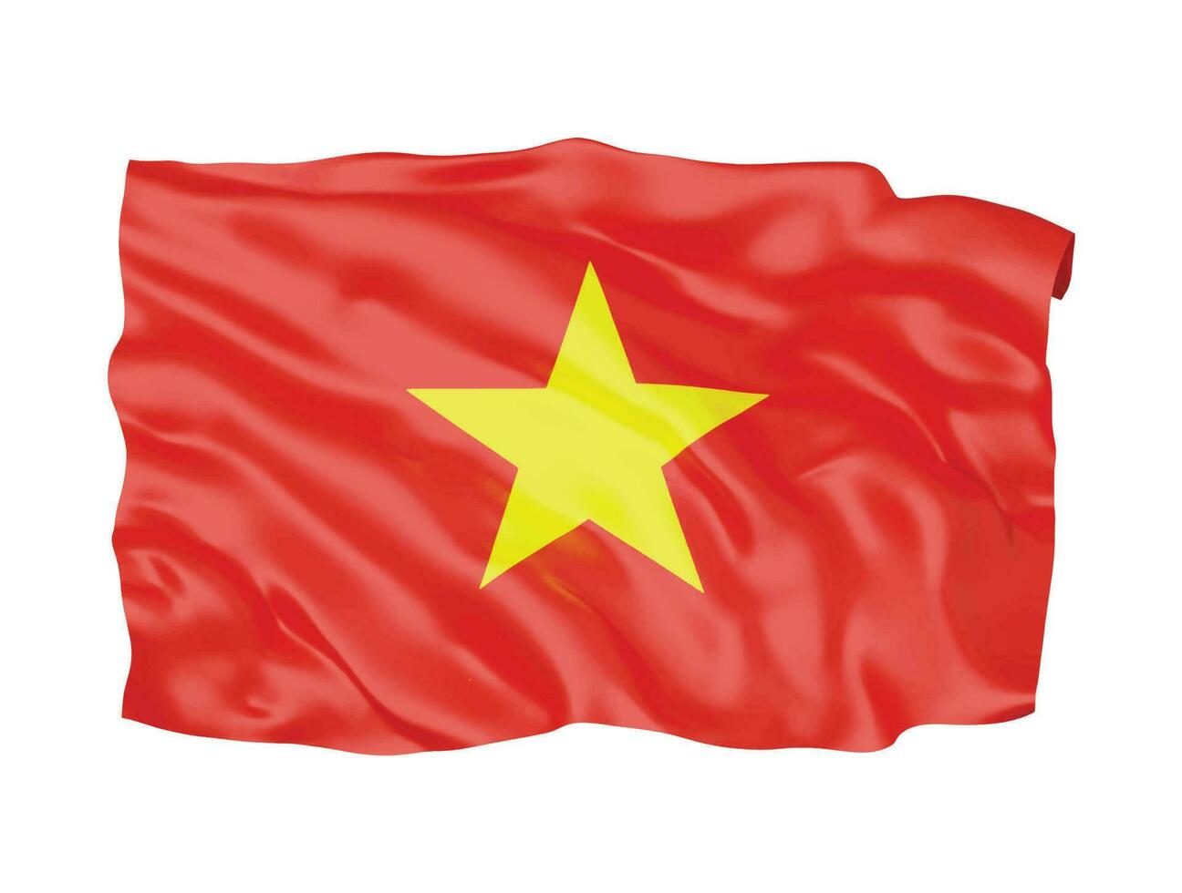 3d drapeau vietnam symbole national de signe vecteur