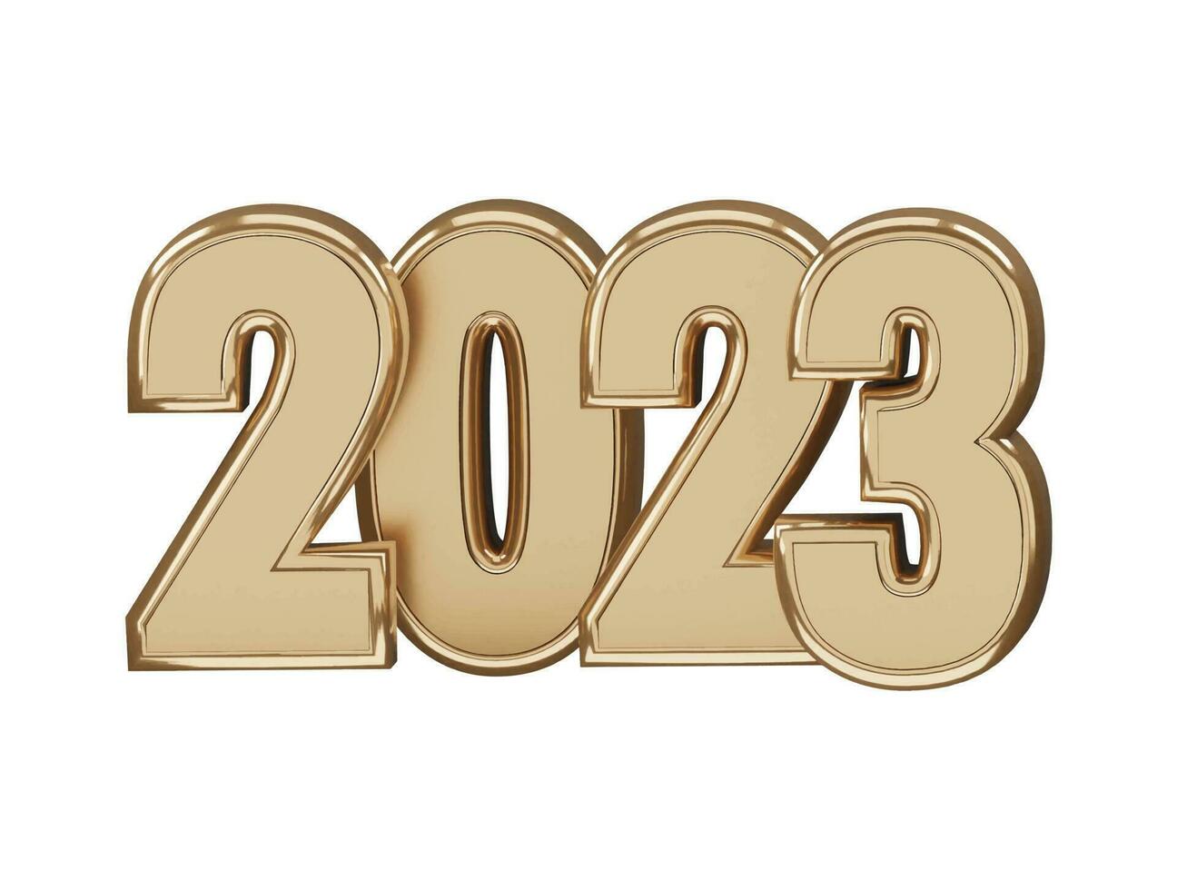 rendu 3d réaliste effet de texte du nouvel an 2023 vecteur
