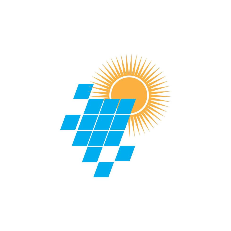 logo énergie solaire icône vecteur