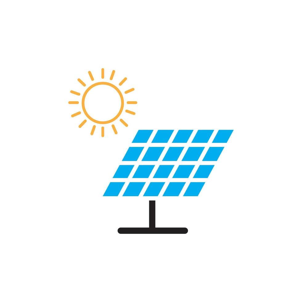 logo énergie solaire icône vecteur