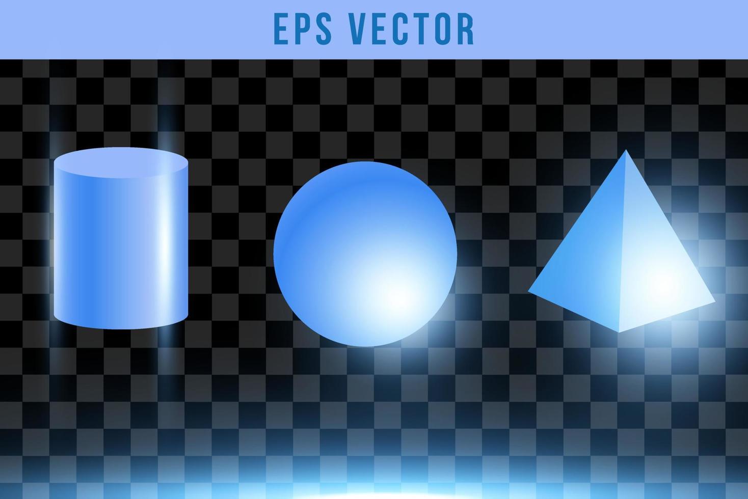 Éléments géométriques d'objet 3d isolés sur fond transparent vecteur