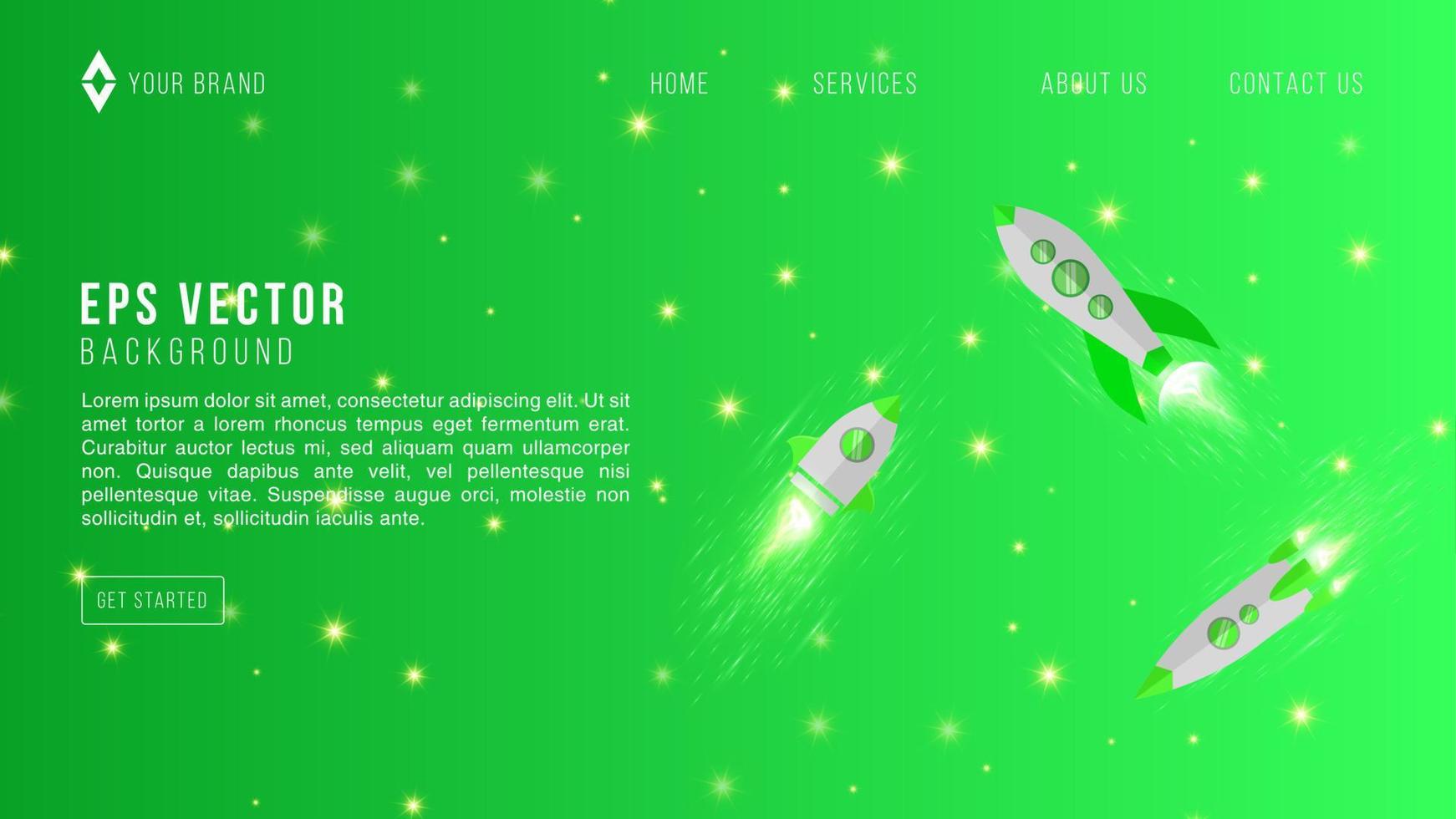 mise en page vectorielle vert clair avec la conception de pages Web d'étoiles cosmiques. design décoratif flou dans un style simple avec des étoiles de galaxie. modèle pour les sites Web d'astronomie. vecteur