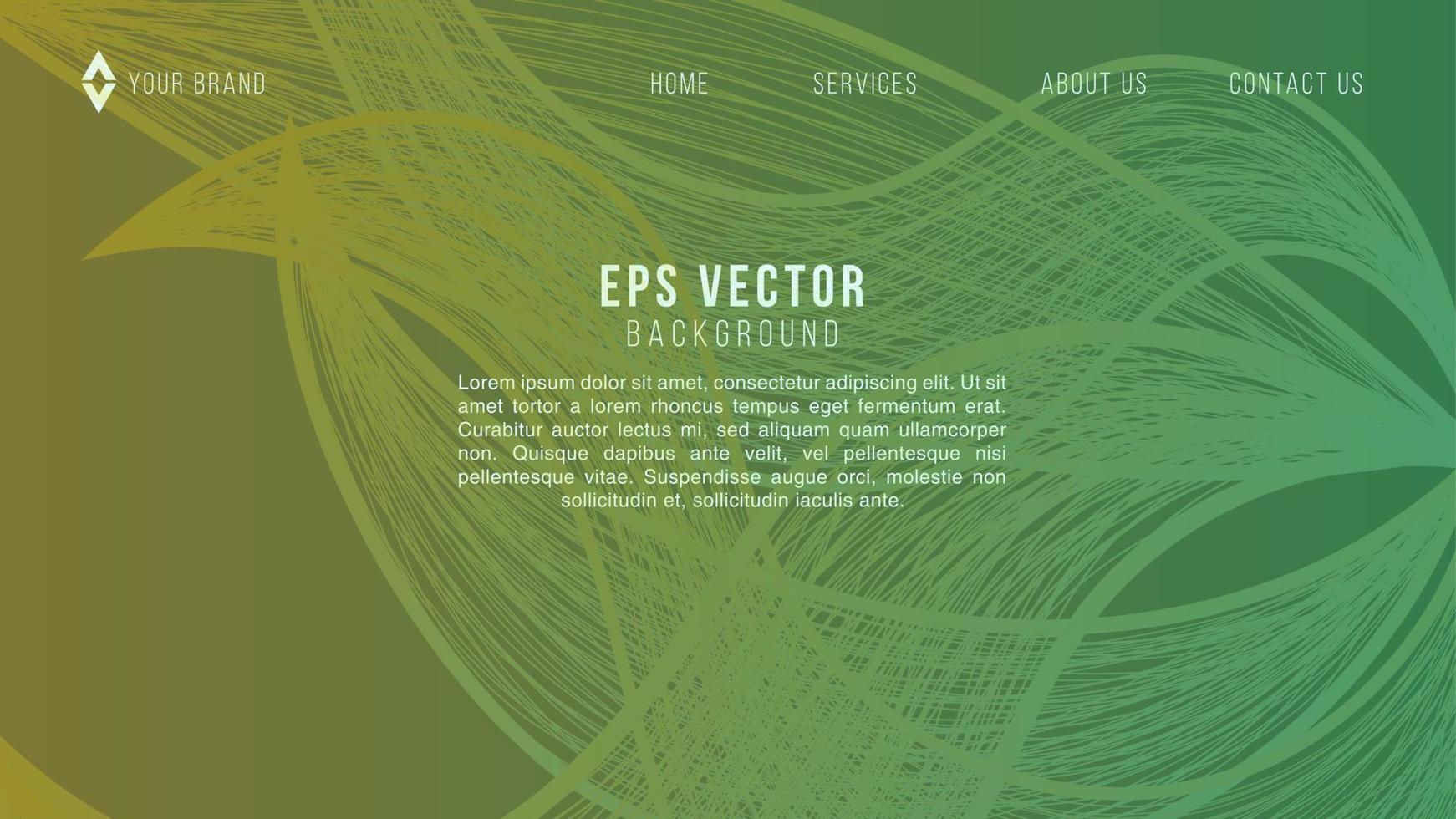 fond de lignes ondulées abstraites avec dégradé de couleur jaune vert vif pour la page de destination du site web vecteur