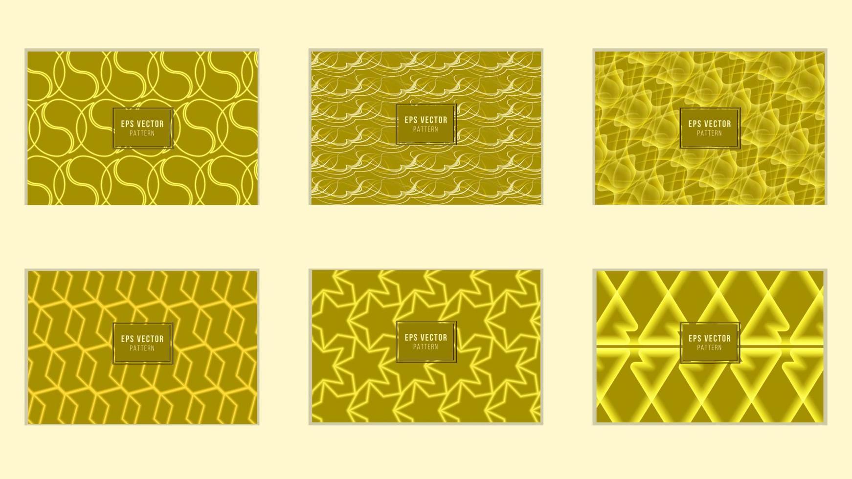 ensemble de motifs géométriques sans soudure jaunes. fond d'illustration vectorielle, enveloppement, papier peint, couverture, tissu, tissu, design textile. échantillon vecteur