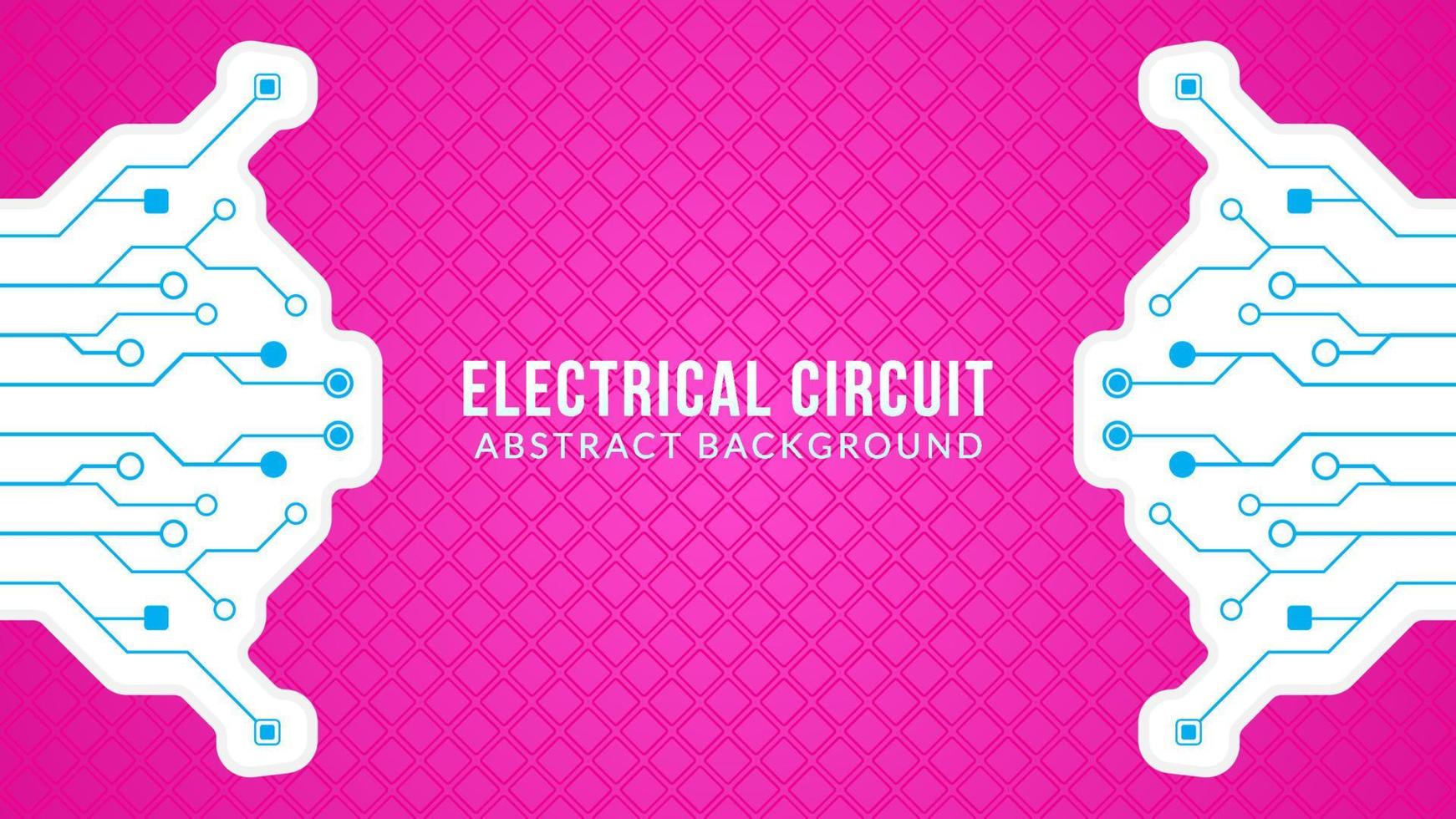 illustration vectorielle de forme d'arbre électronique rétro. circuit imprimé avec motif géométrique en diamant. modèle de conception de fond abstrait. thème de couleur rose, bleu et blanc. vecteur
