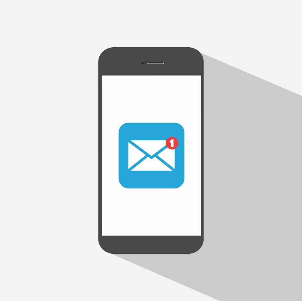 notification par e-mail non lue sur mobile vecteur