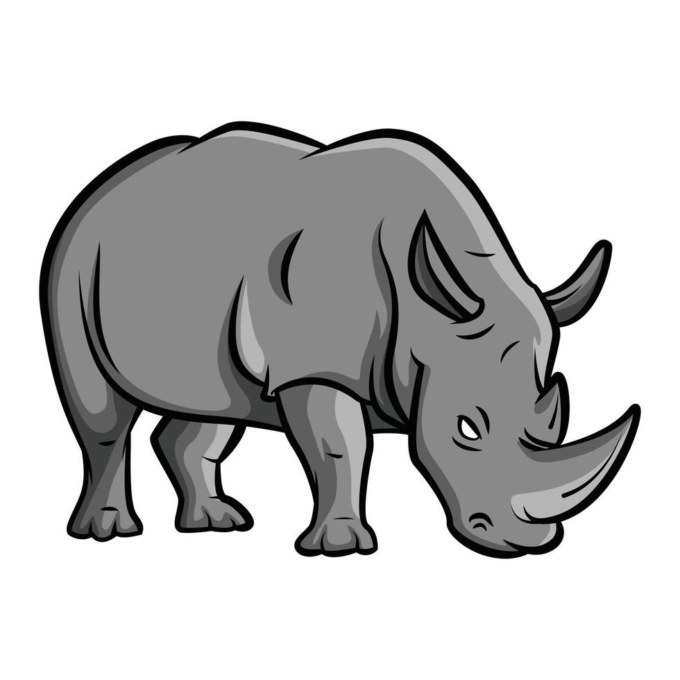 illustration de dessin animé de rhinocéros vecteur