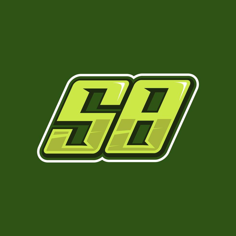 vecteur de conception de logo numéro de course 58