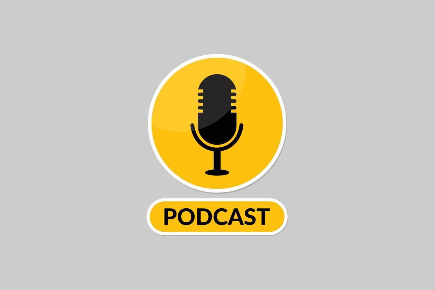 conception de vecteur de podcast avec illustration vectorielle d'icône de microphone.