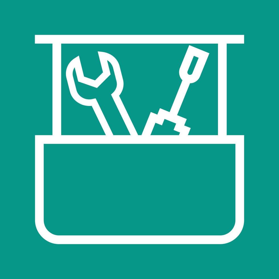 icône de fond de couleur de ligne de boîte à outils vecteur