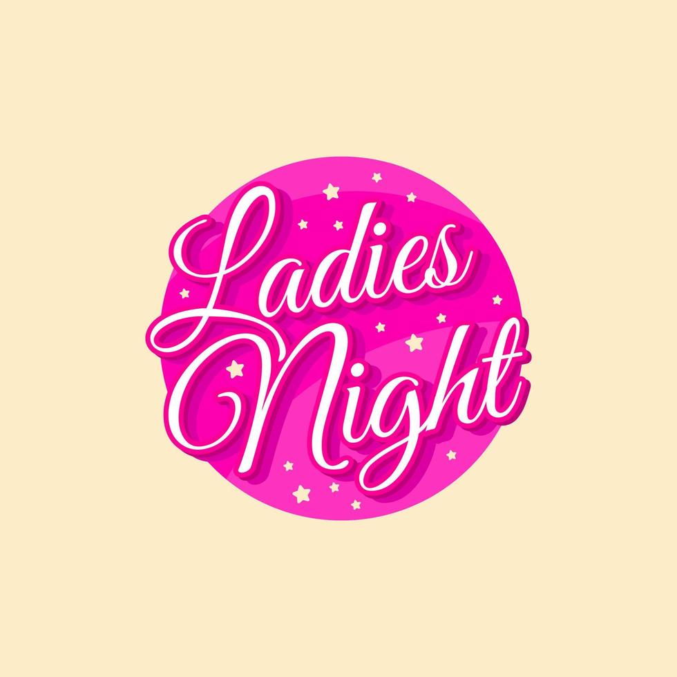 ladies night club girls night out typographie texte icône conception vecteur