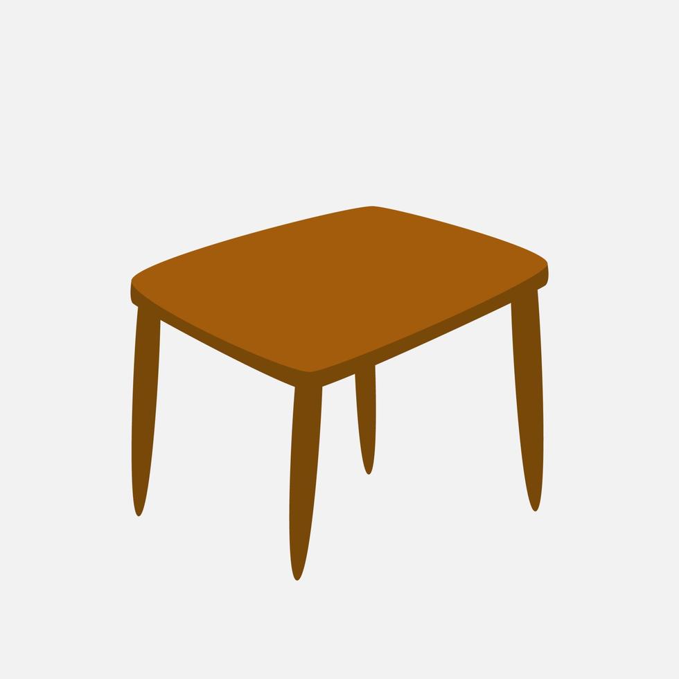 illustration vectorielle de table mignonne clip art pour les décorations de conception. illustration de thème de meubles. vecteur