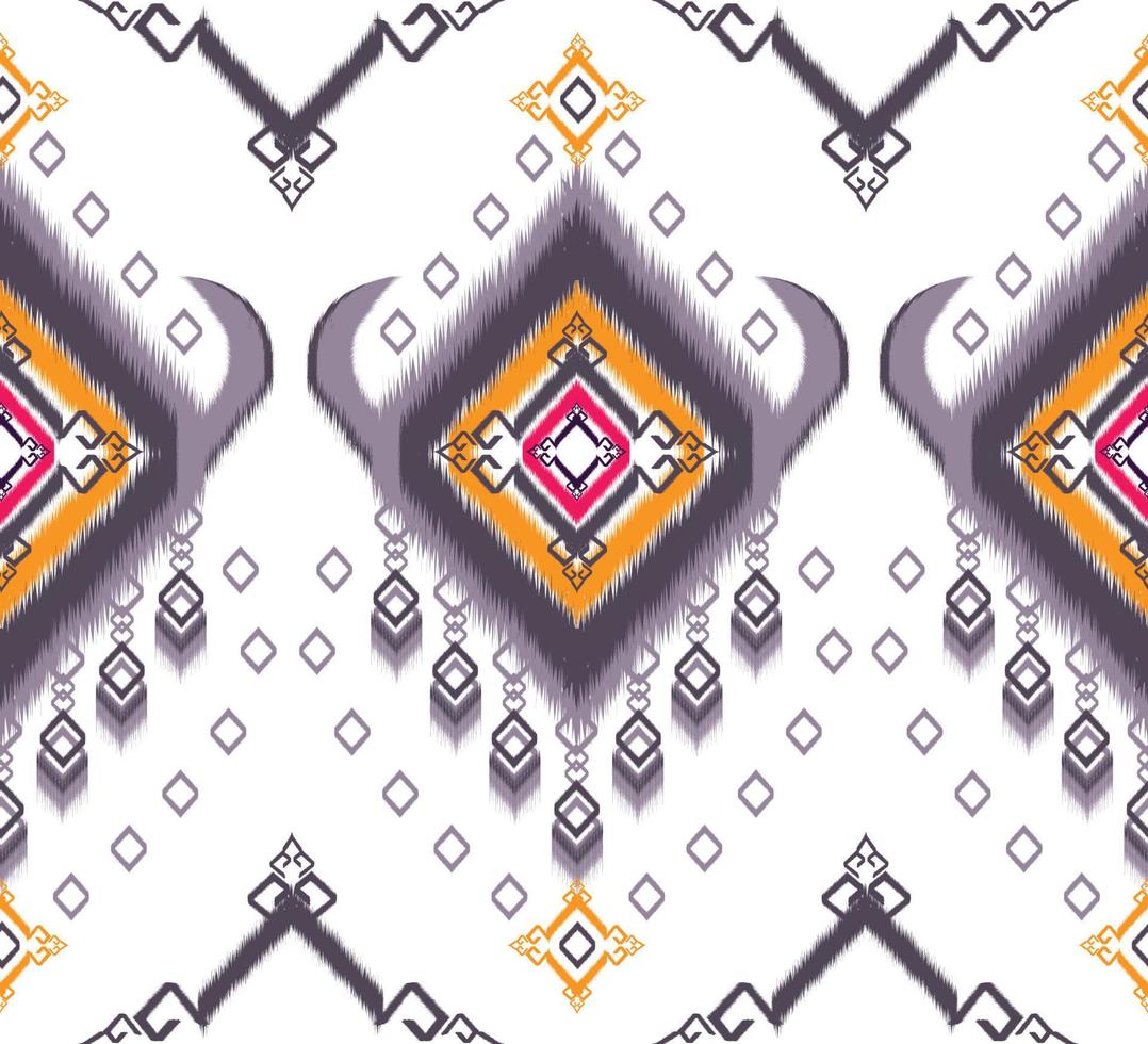 motif ikat. motif ethnique géométrique africain, américain, occidental, pakistanais, asie, textile à motif aztèque et bohème.design pour le fond, papier peint, impression de tapis, tissu, batik, carrelage. vecteur de cachemire ikat.