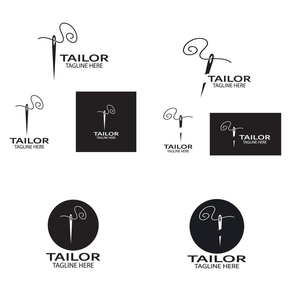 modèle d'illustration d'icône de logo sur mesure combinaison de boutons pour vêtements, fil et machine à coudre, pour la conception de produits vestimentaires, entreprises de convection, mode sous forme vectorielle vecteur
