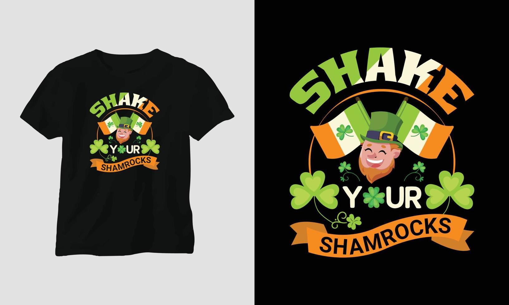 secouez vos trèfles conception de t-shirt de vecteur de citation de jour de st patrick