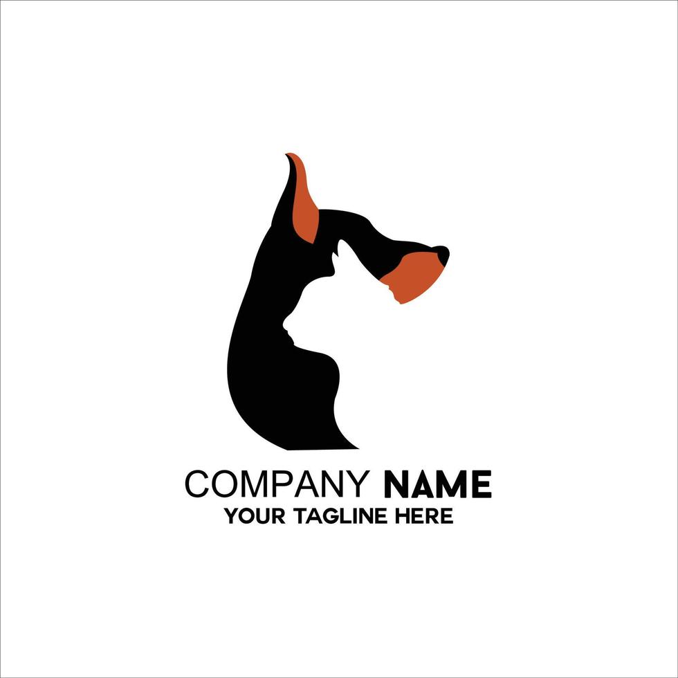 logo de chien avec silhouette de chat vecteur