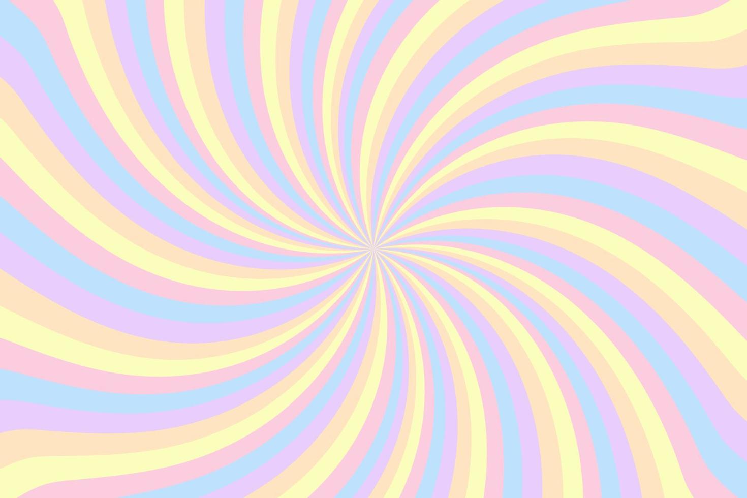 fond de tourbillon arc-en-ciel avec des étoiles. arc-en-ciel dégradé radial de spirale torsadée. illustration vectorielle pastel rayé vecteur